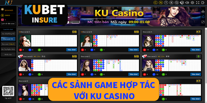 Các đối tác sảnh game hợp tác với Ku casino